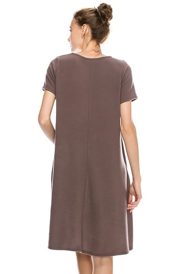 Solid Swing Short Sleeve Dress