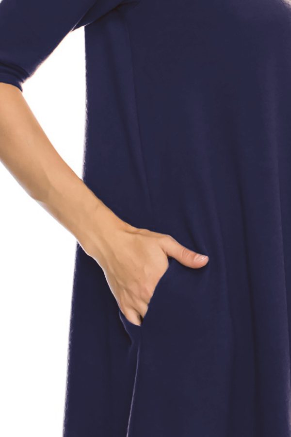 Solid Swing 1/2 Sleeve Dress