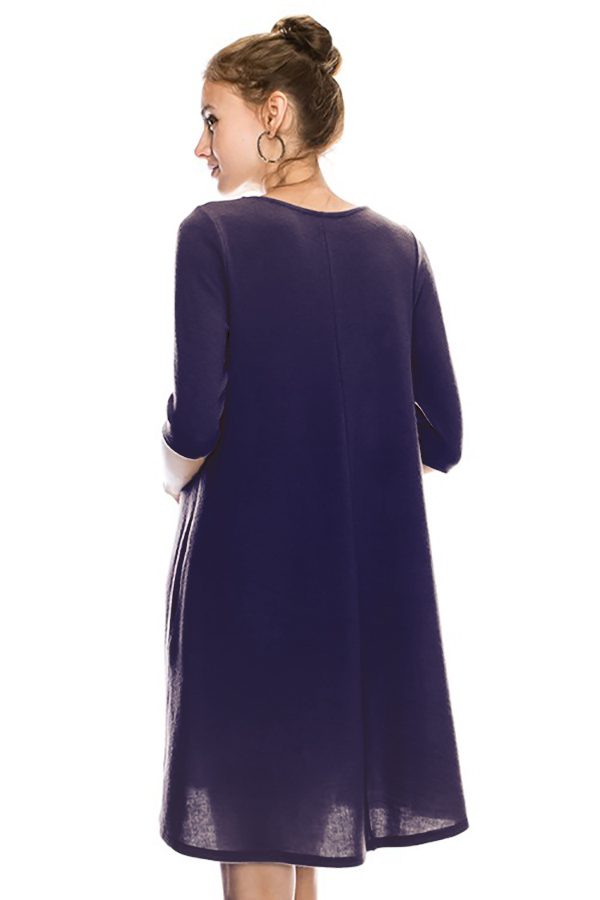 Solid Swing 1/2 Sleeve Dress