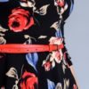3/4 sleeve floral print dress with mini belt