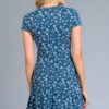 Short sleeve faux wrap floral print dress