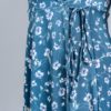 Short sleeve faux wrap floral print dress