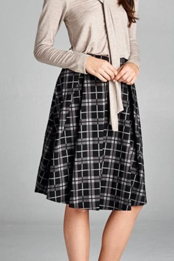 Black Bookish Plaid Skirt