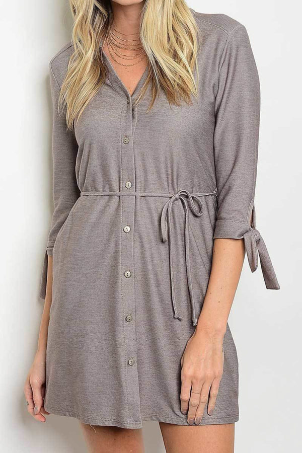 Fit and Tied Shirt Dress