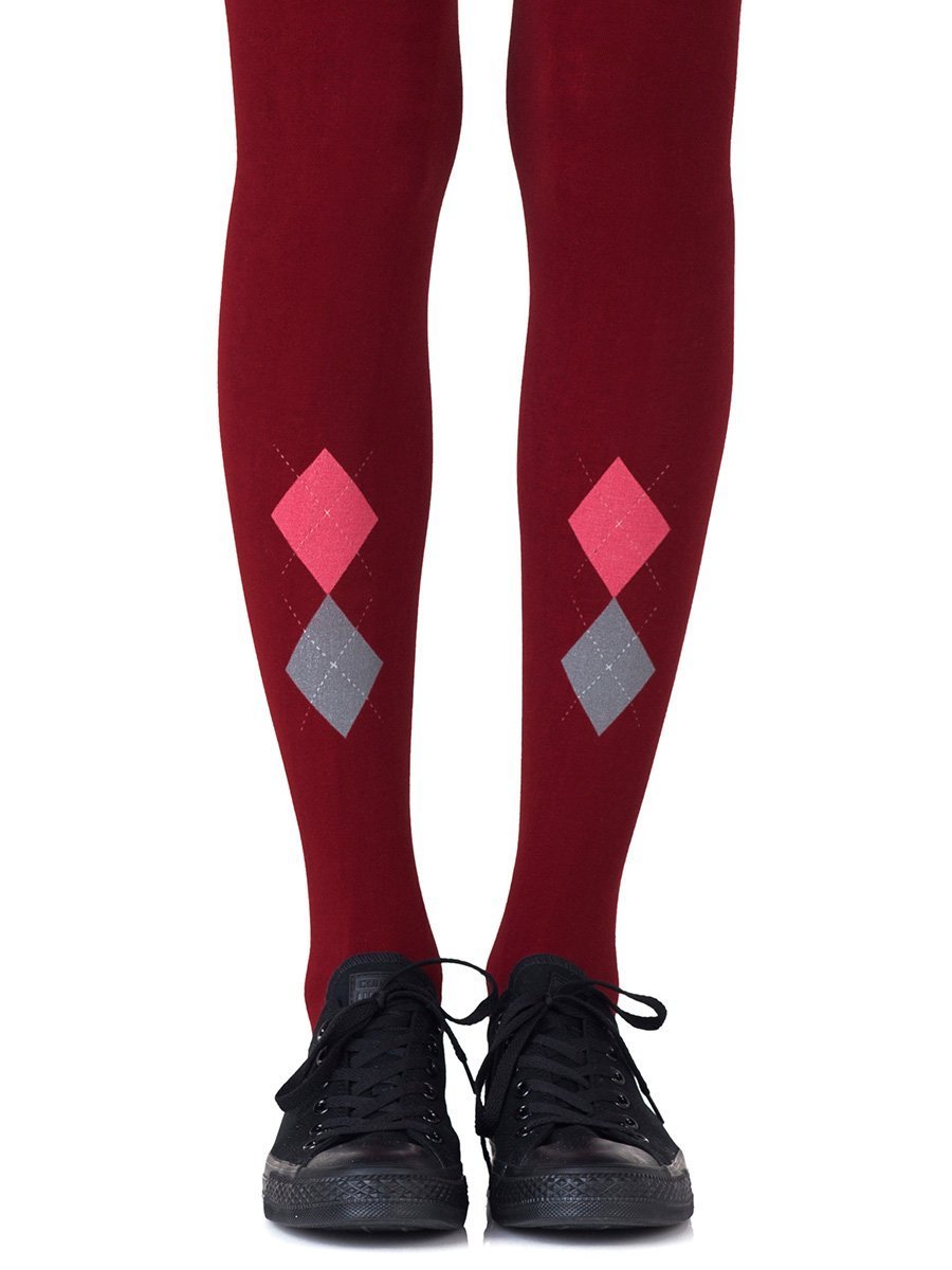 Ivy League Burgundy Tights - Lazy Caturday - Fun and Unique