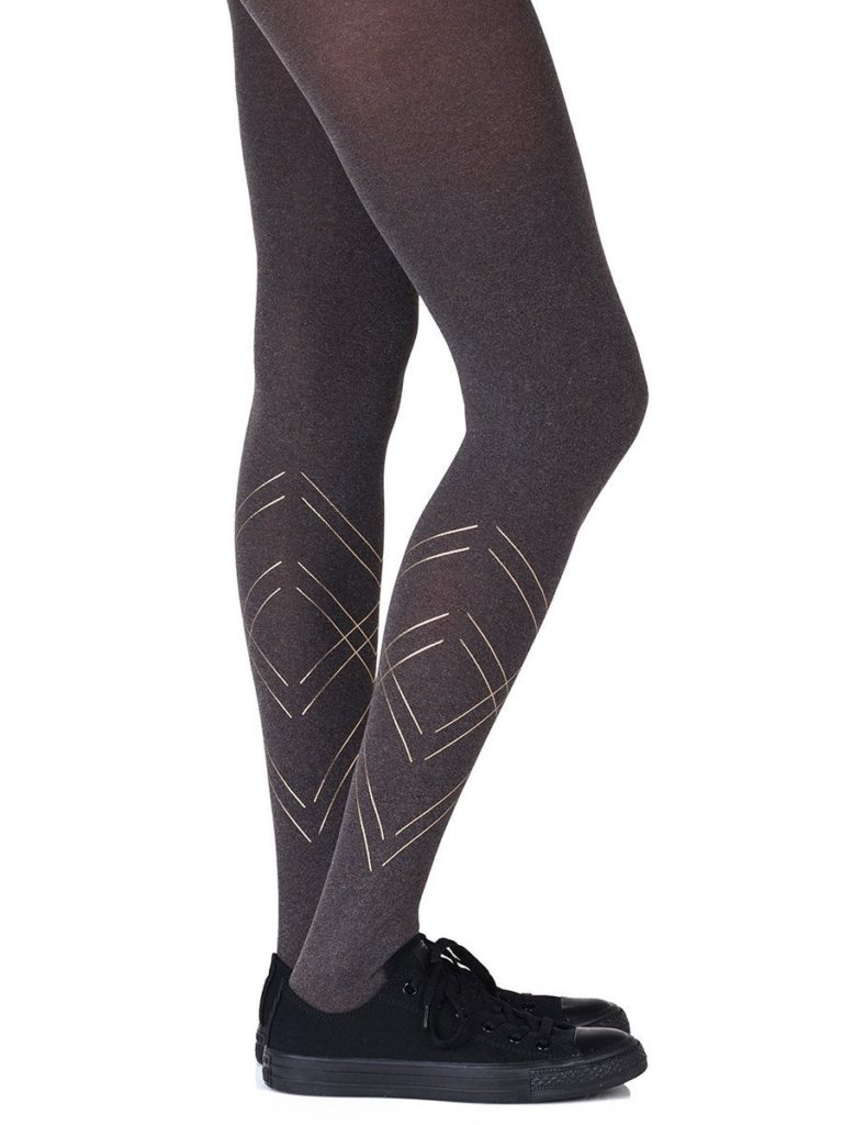 Tri Me Heather Brown Tights - Lazy Caturday - Fun and Unique