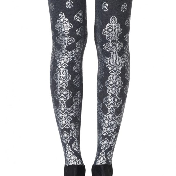 Cute Tights - Queen Bee Heather Grey Tights Silver Print