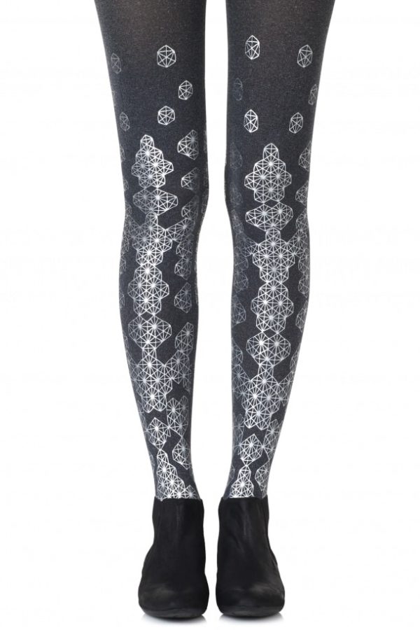 Cute Tights - Queen Bee Heather Grey Tights Silver Print