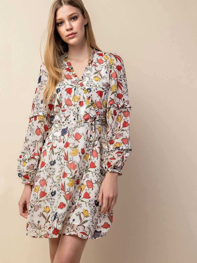 Spring Garden Faux Wrap Dress - Lazy Caturday - Fun and Unique