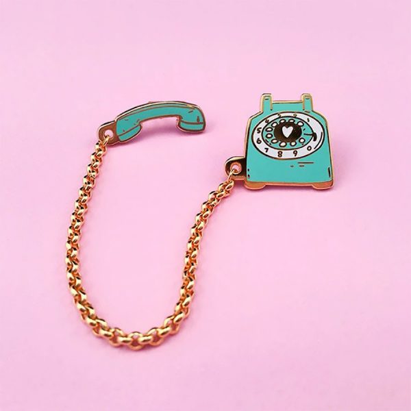 Rotary Dial Telephone Pin - Mint